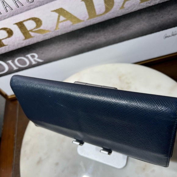 PRADA Unisex Wallet Long Saffiano Black 2MV836 Many Card Pockets - Picture 8 of 14